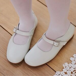 Elegant Ivory Girl Mary Jane Shoes
